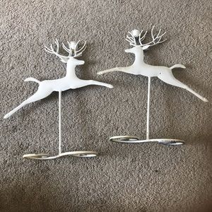 Candle Stick Holders Deer Two In Set